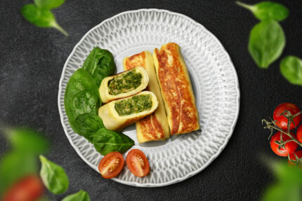 Crêpes aux épinards et fromage frais